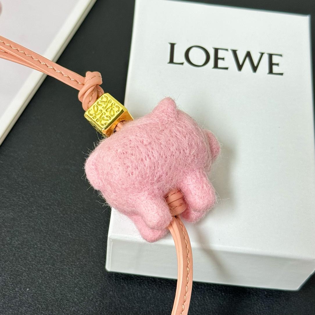 Loewe Pig Charm In Felt - FashionPlug