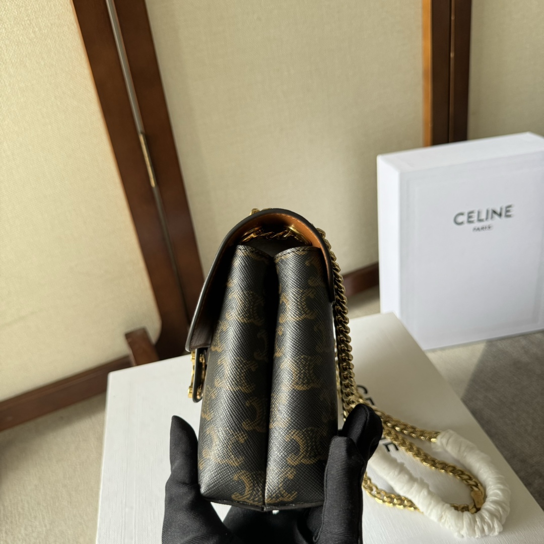 Celine Medium Celine Victoire Bag In Triomphe Canvas - FashionPlug