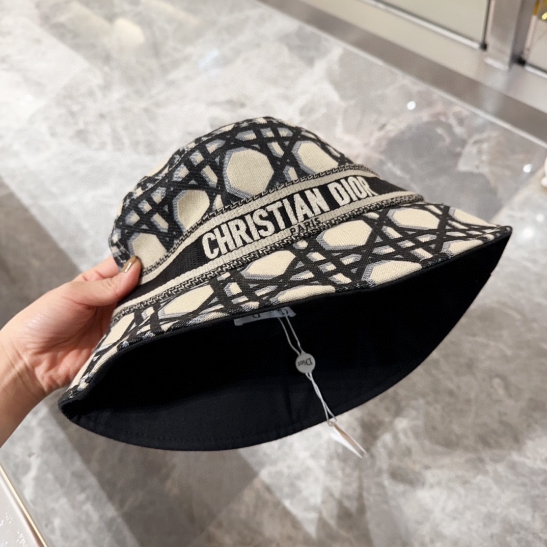 Dior D-Bobby Macrocannage Small Brim Bucket Hat - FashionPlug