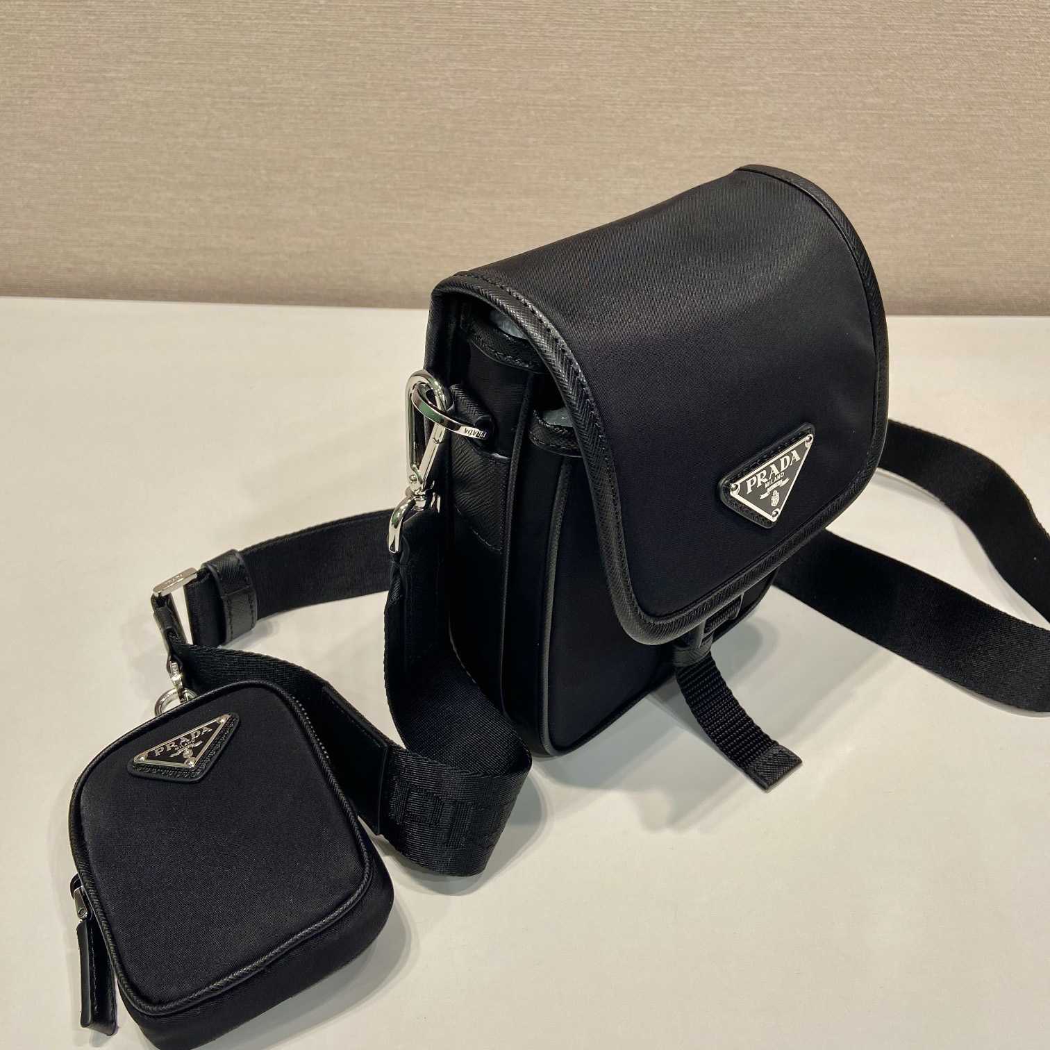 Prada Re-Nylon And Saffiano Leather Shoulder Bag - FashionPlug