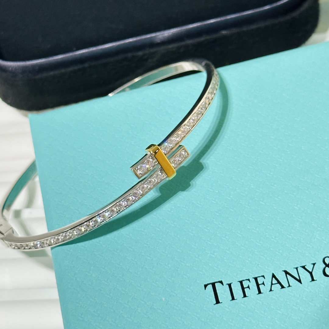 Tiffany & Co. Edge Hinged Bypass Bangle Bracelet - FashionPlug