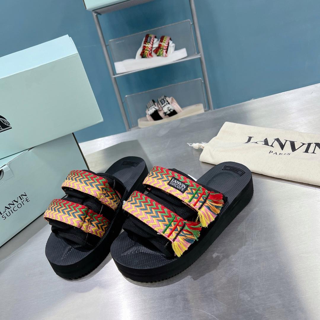 Suicoke x Lanvin Curb Woven-strap Sandals - FashionPlug