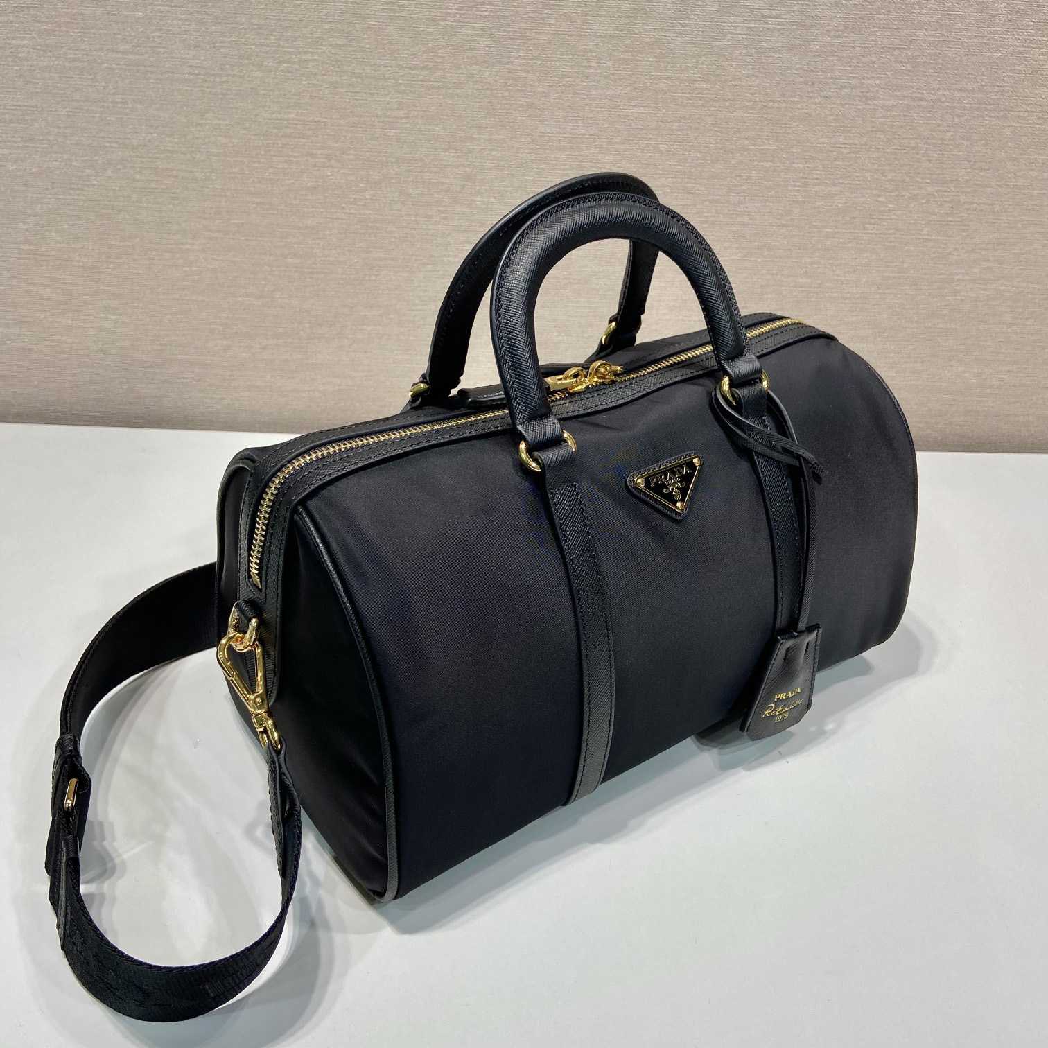 Prada Re-Edition 1978 Medium Re-Nylon And Saffiano Leather Top-handle Bag - FashionPlug