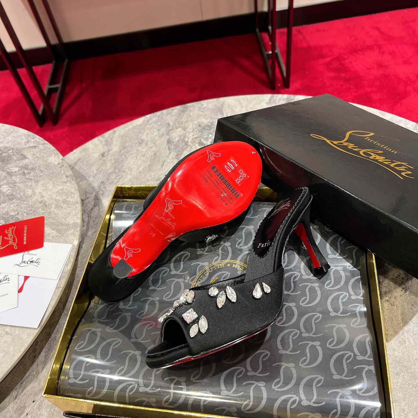Christian Louboutin Degraqueen 85mm Mules Sandals  - FashionPlug