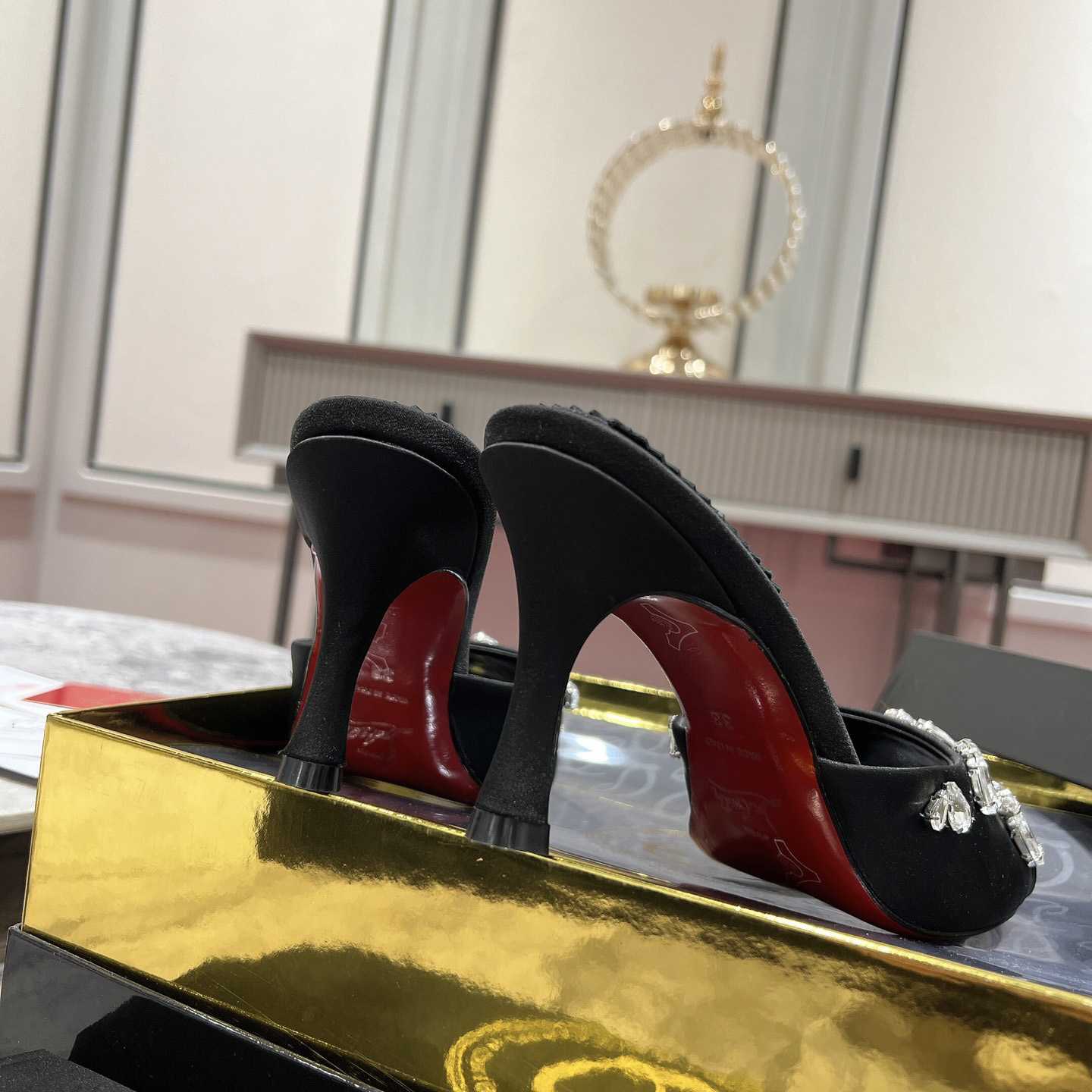 Christian Louboutin Degraqueen 85mm Mules Sandals  - FashionPlug