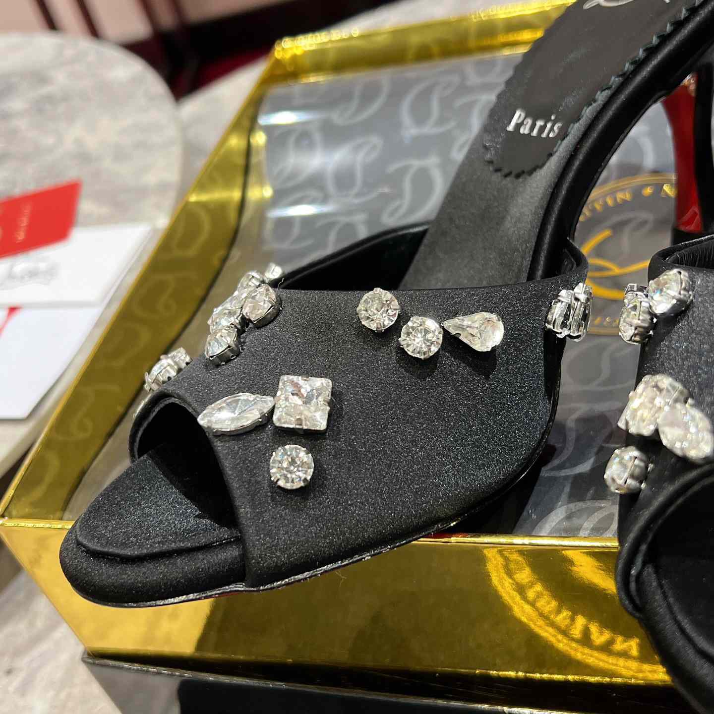 Christian Louboutin Degraqueen 85mm Mules Sandals  - FashionPlug