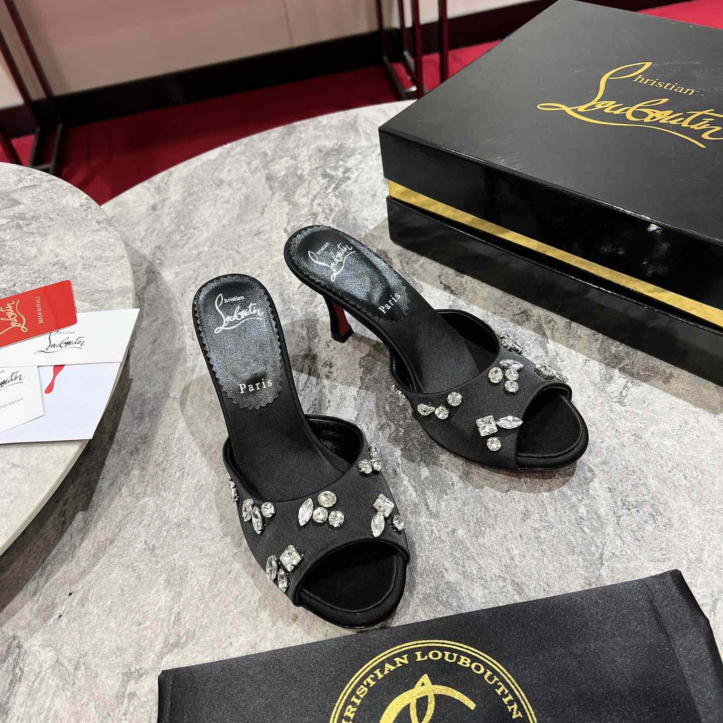 Christian Louboutin Degraqueen 85mm Mules Sandals  - FashionPlug