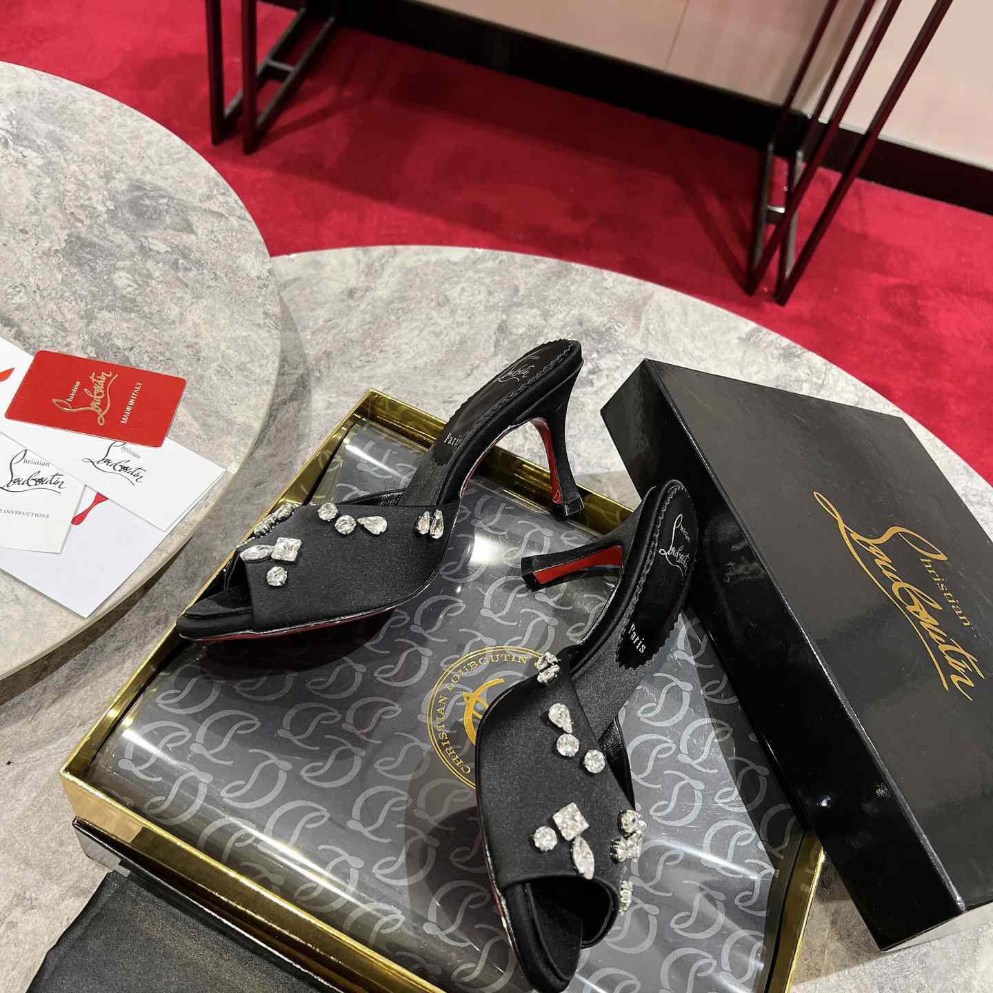 Christian Louboutin Degraqueen 85mm Mules Sandals  - FashionPlug