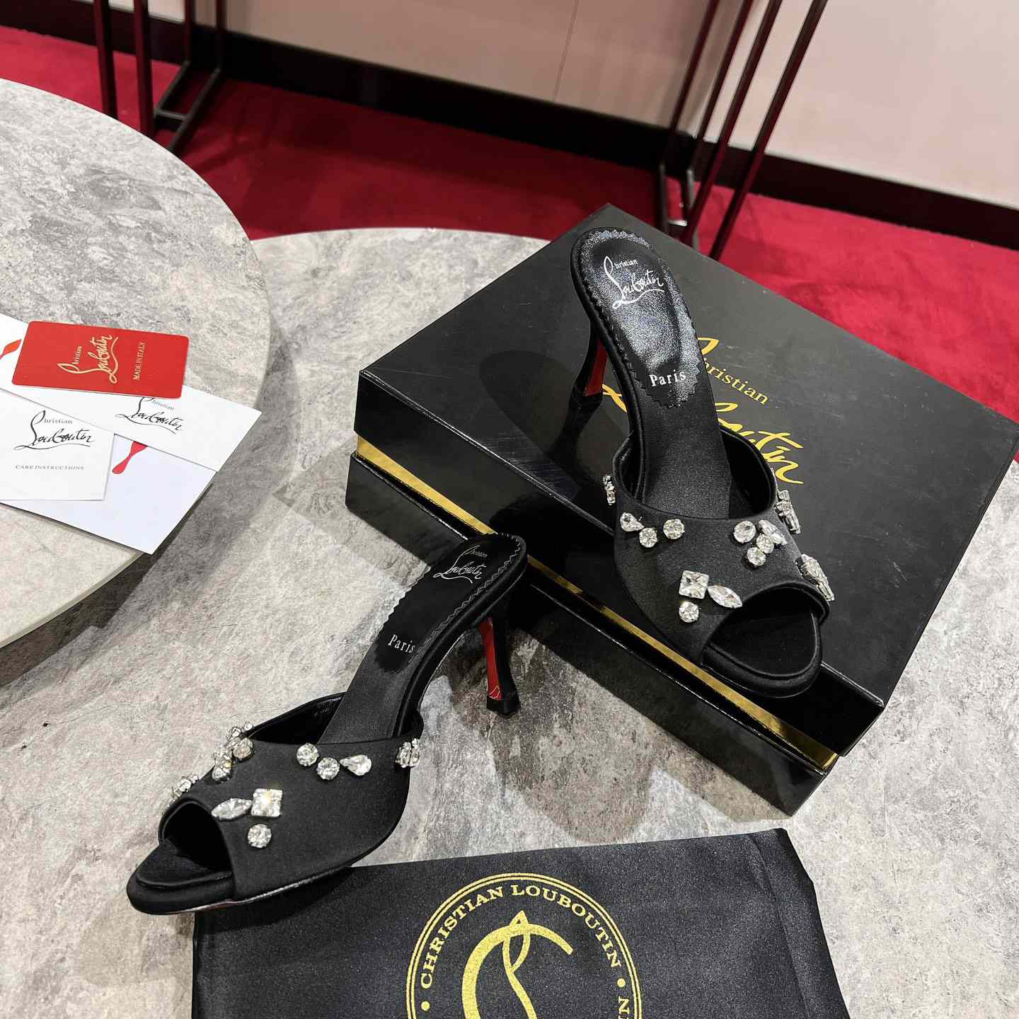 Christian Louboutin Degraqueen 85mm Mules Sandals  - FashionPlug