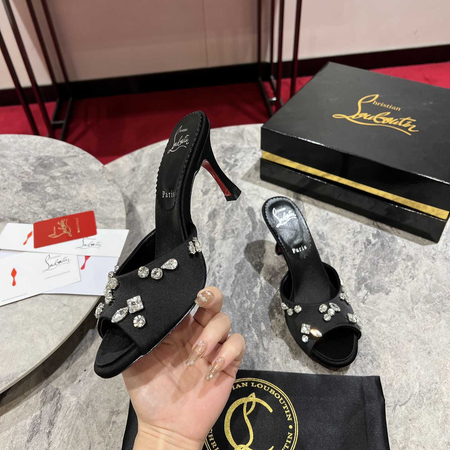 Christian Louboutin Degraqueen 85mm Mules Sandals  - FashionPlug