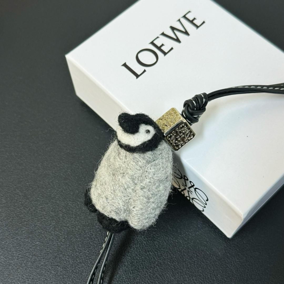 Loewe Baby Penguin Charm In Felt And Calfskin - FashionPlug