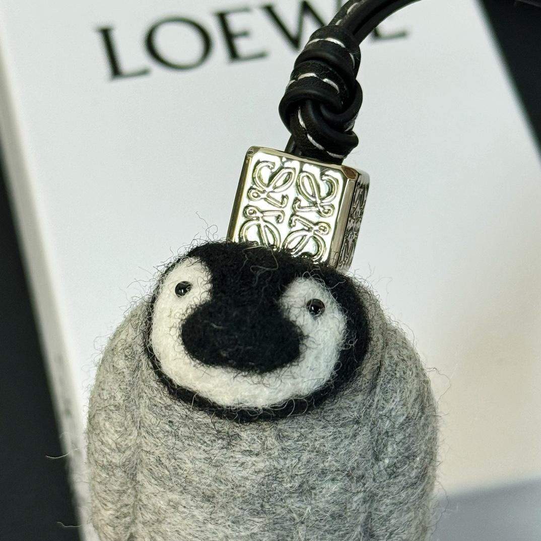 Loewe Baby Penguin Charm In Felt And Calfskin - FashionPlug