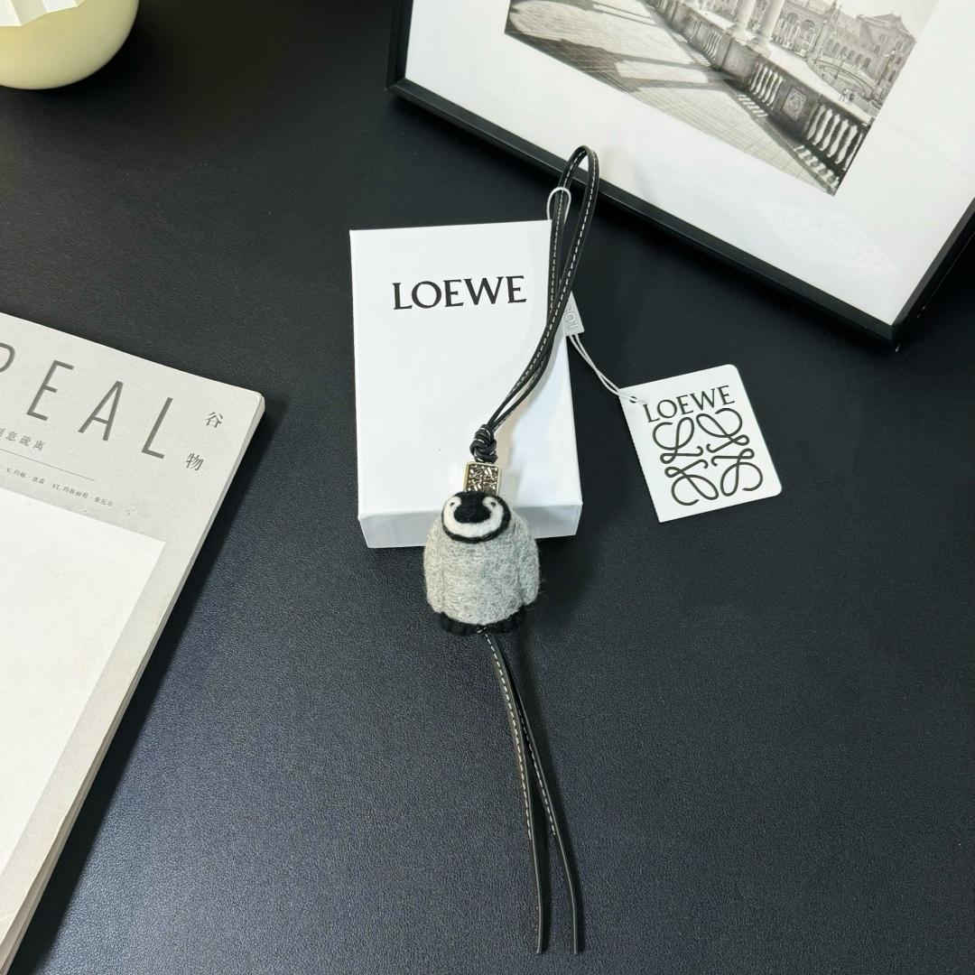 Loewe Baby Penguin Charm In Felt And Calfskin - FashionPlug