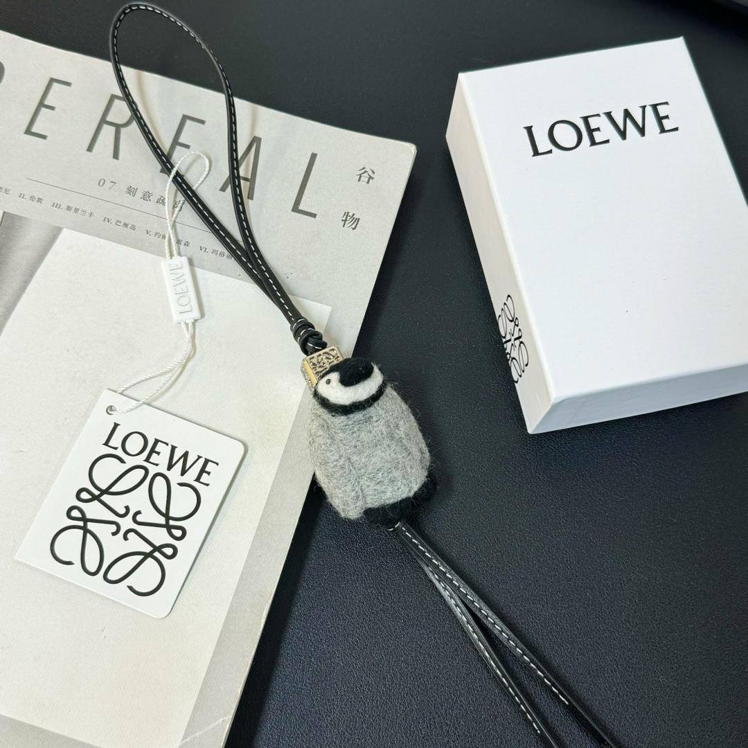 Loewe Baby Penguin Charm In Felt And Calfskin - FashionPlug