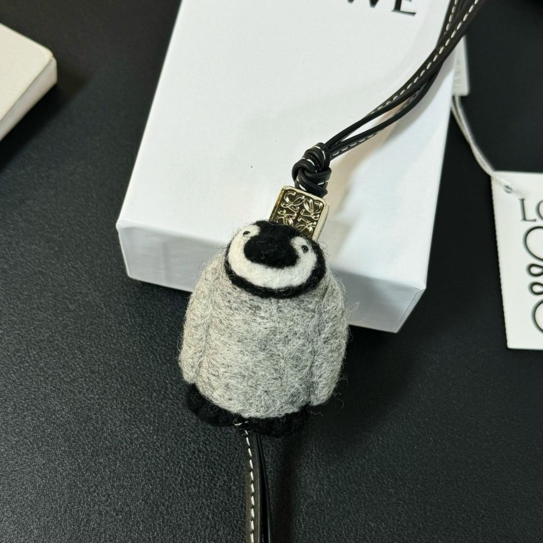 Loewe Baby Penguin Charm In Felt And Calfskin - FashionPlug