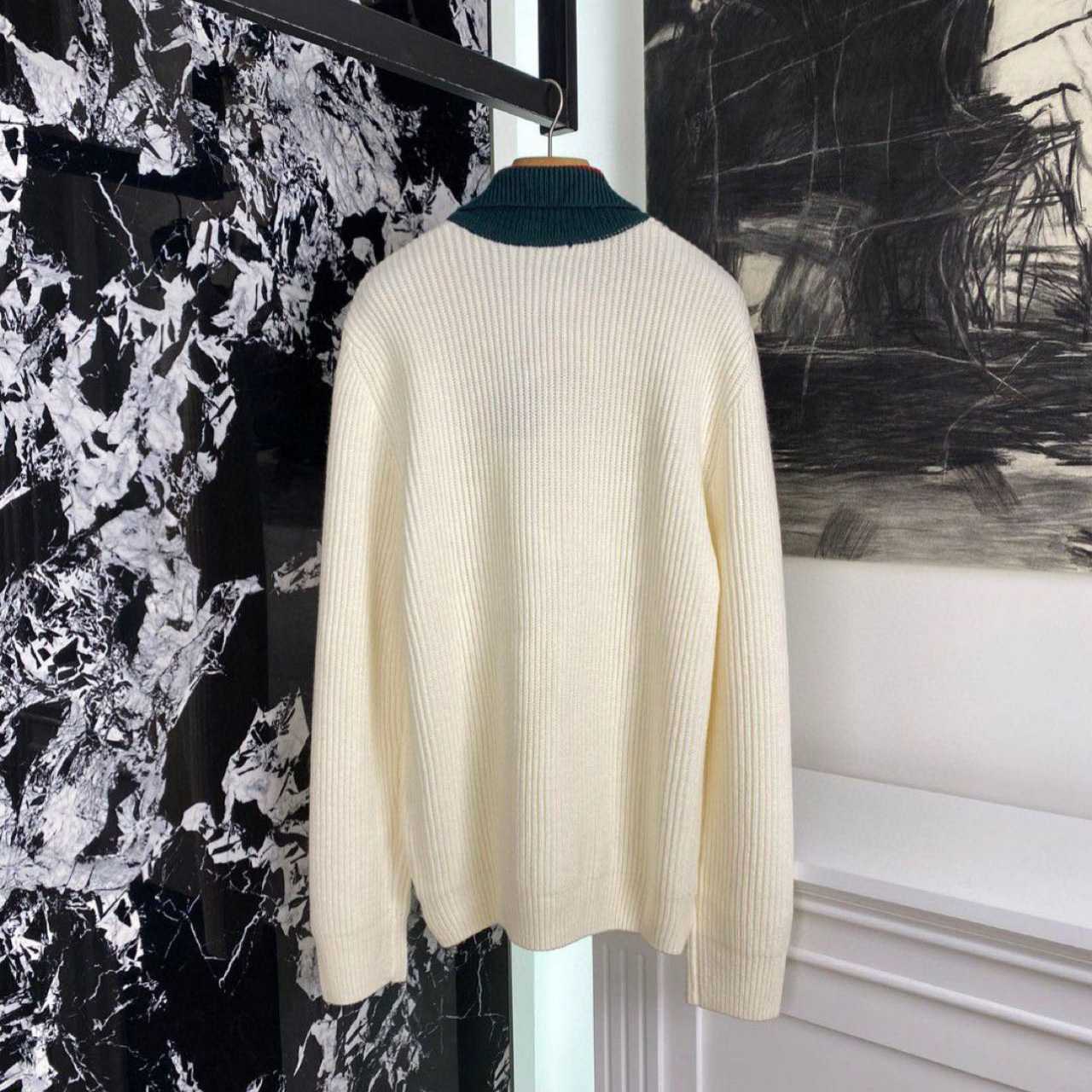 Gucci Knit Wool Sweater With Web - FashionPlug