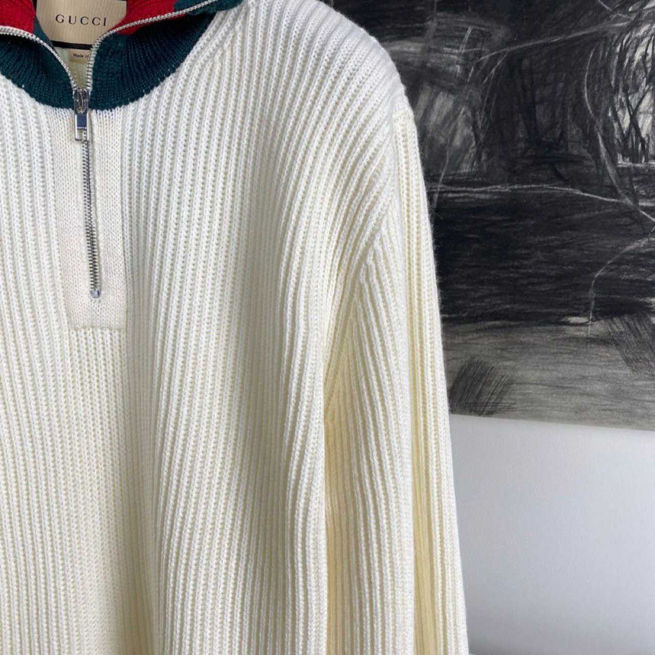 Gucci Knit Wool Sweater With Web - FashionPlug
