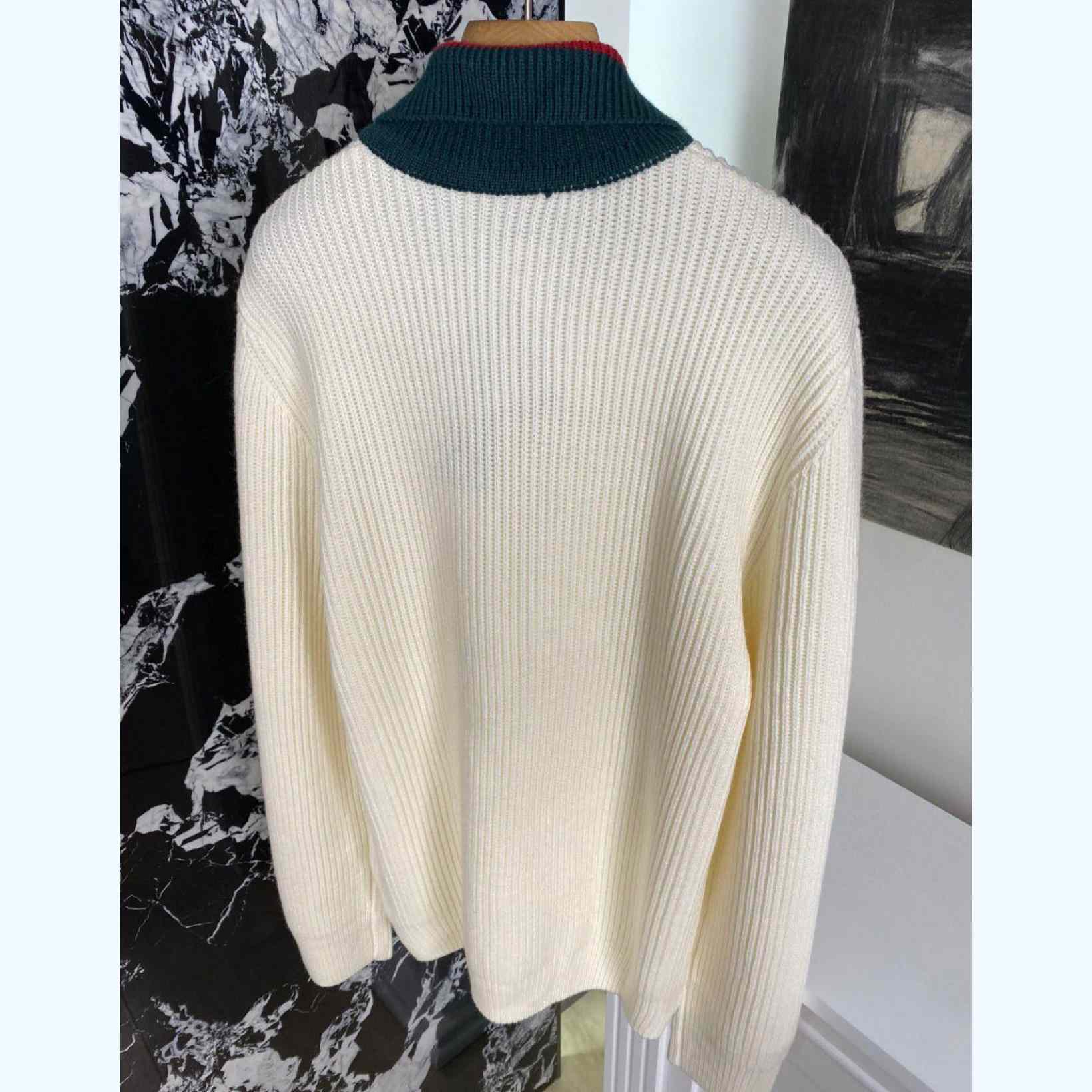 Gucci Knit Wool Sweater With Web - FashionPlug