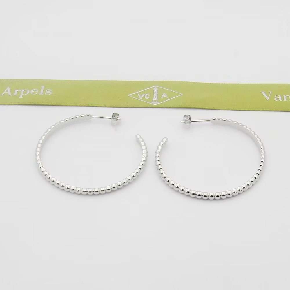 Van Cleef & Arpels Perlée Pearls Of Gold Hoop Earrings, Large Model - FashionPlug
