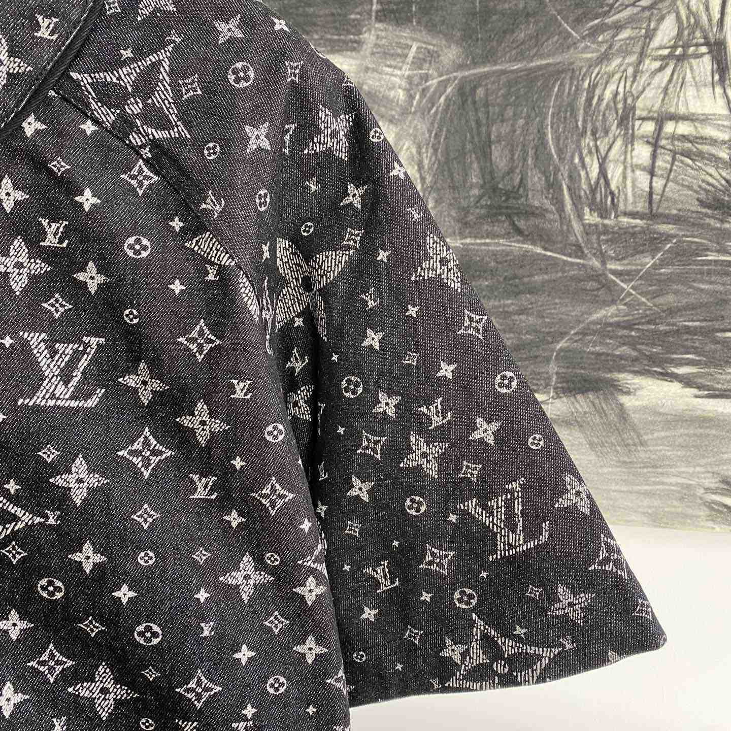Louis Vuitton Monogram Denim Baseball Shirt - FashionPlug