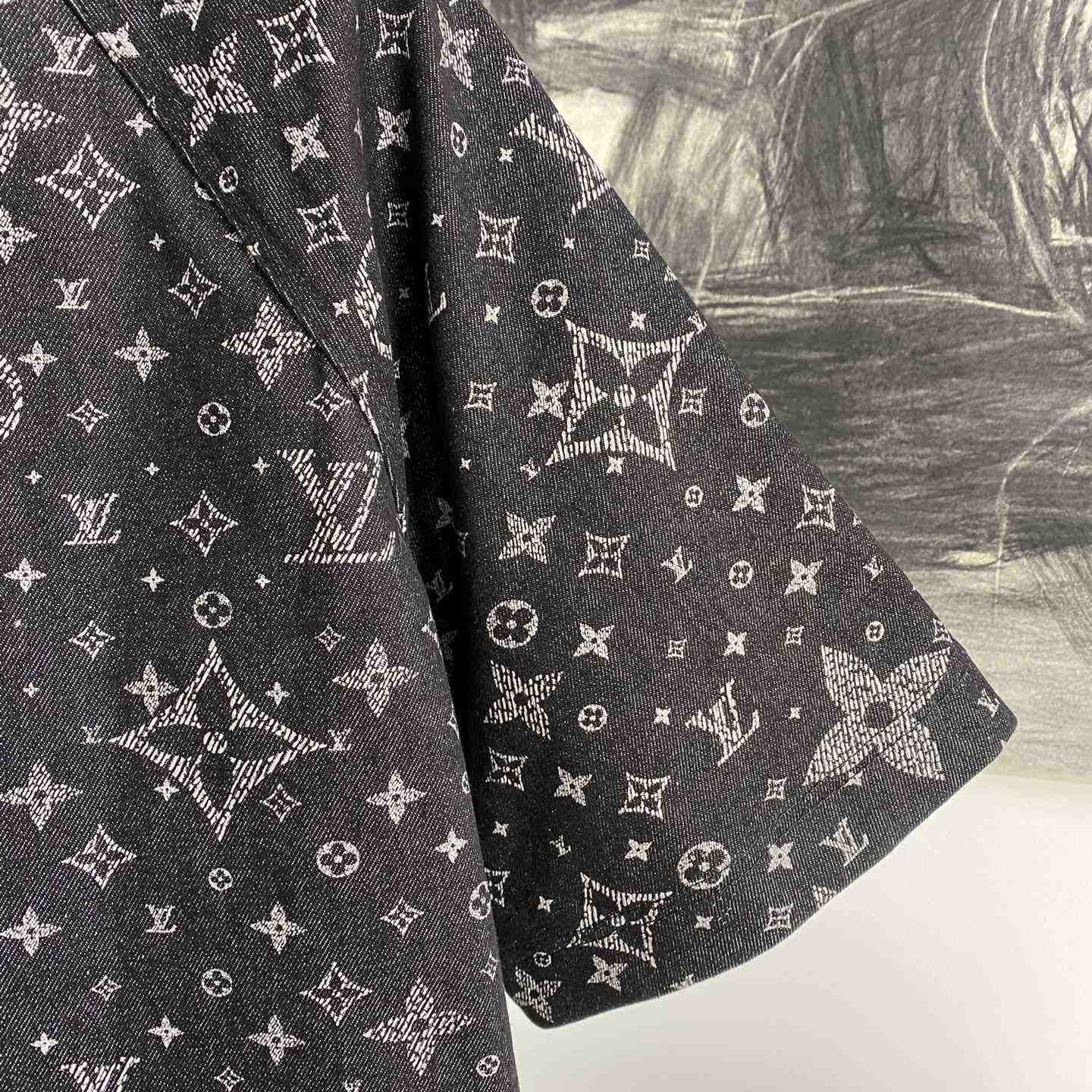 Louis Vuitton Monogram Denim Baseball Shirt - FashionPlug