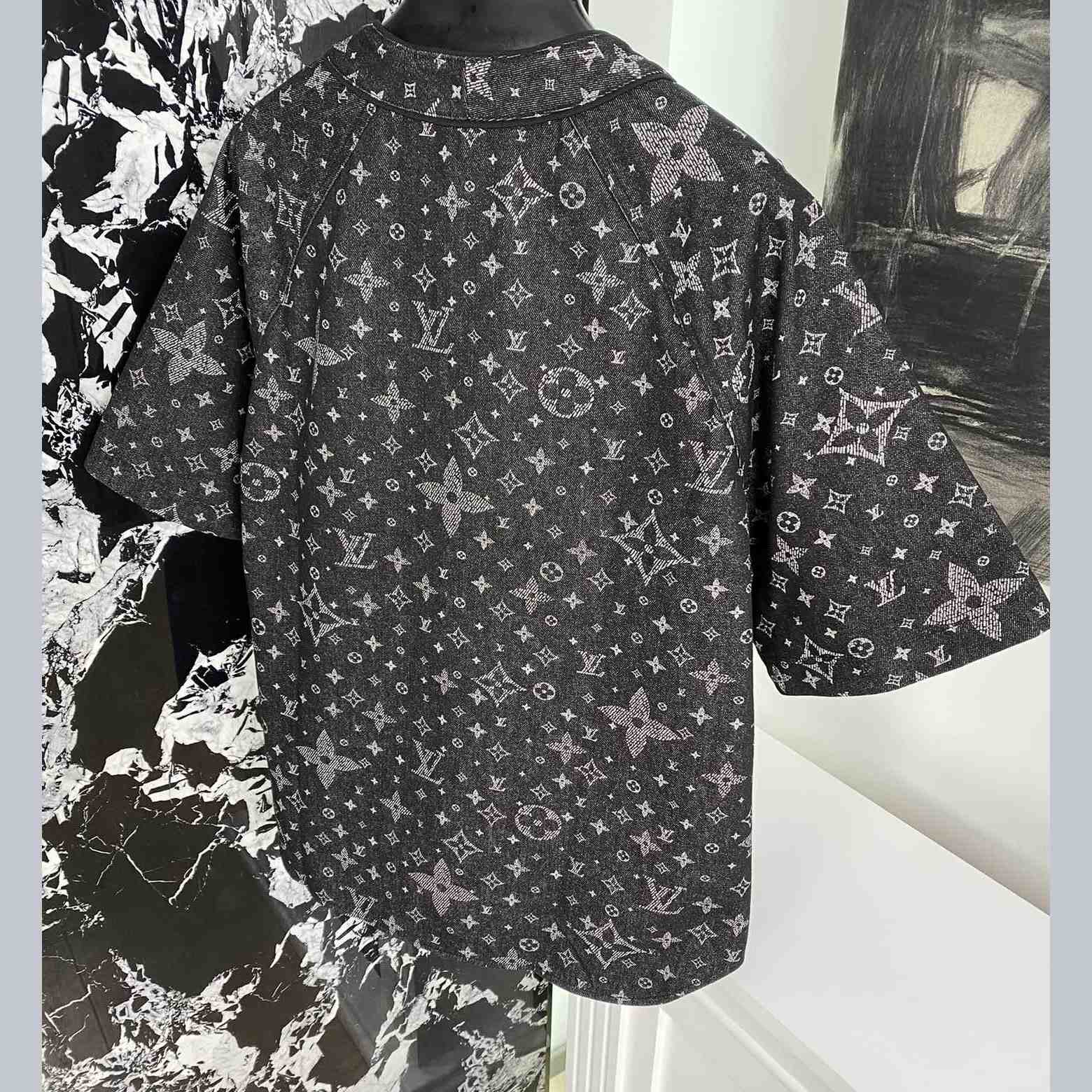 Louis Vuitton Monogram Denim Baseball Shirt - FashionPlug