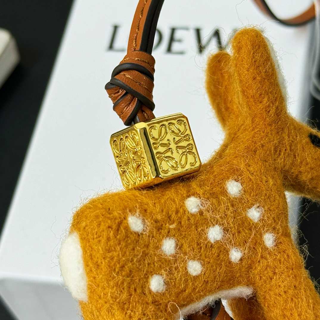 Loewe Deer Charm In Felt And Calfskin - FashionPlug