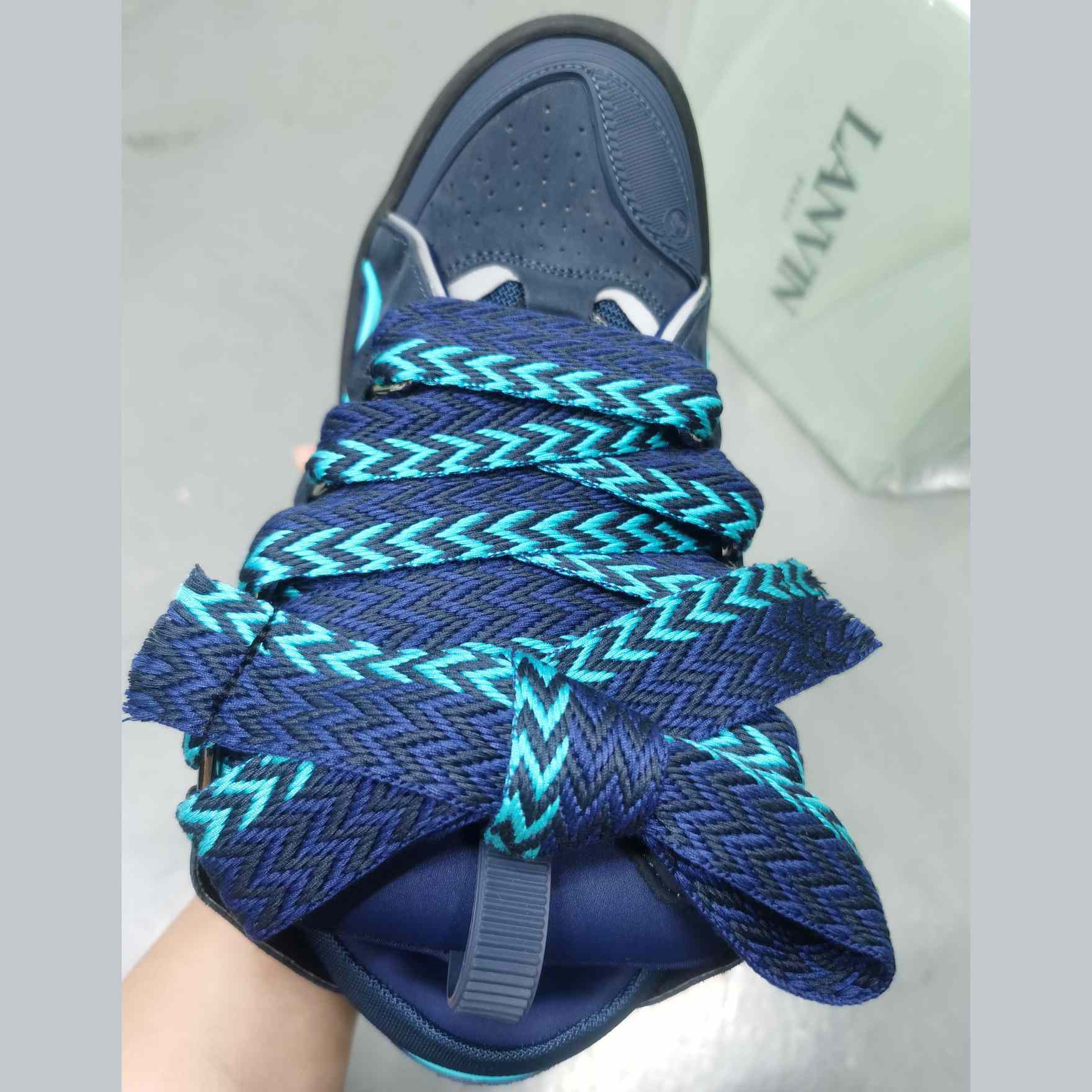 Lanvin Curb Panelled Sneakers - FashionPlug
