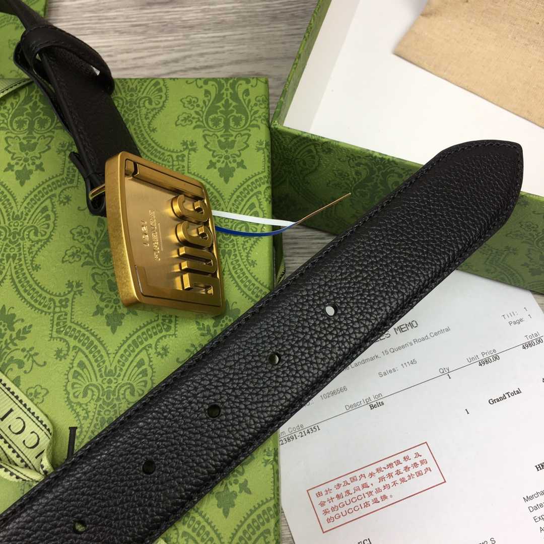 Gucci Leather Belt  35mm - FashionPlug