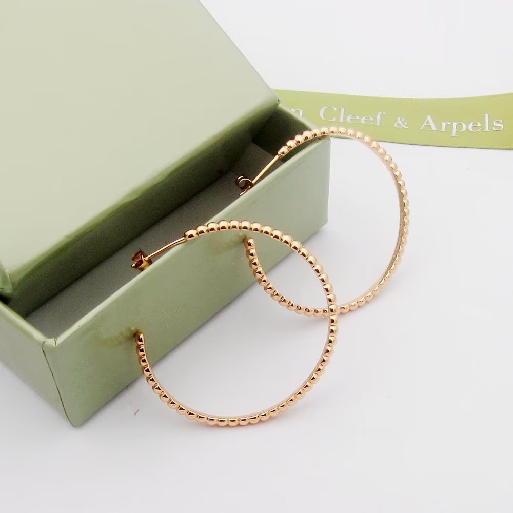 Van Cleef & Arpels Perlée Pearls Of Gold Hoop Earrings, Large Model - FashionPlug