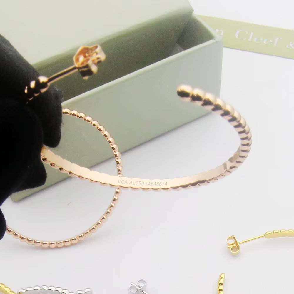Van Cleef & Arpels Perlée Pearls Of Gold Hoop Earrings, Large Model - FashionPlug