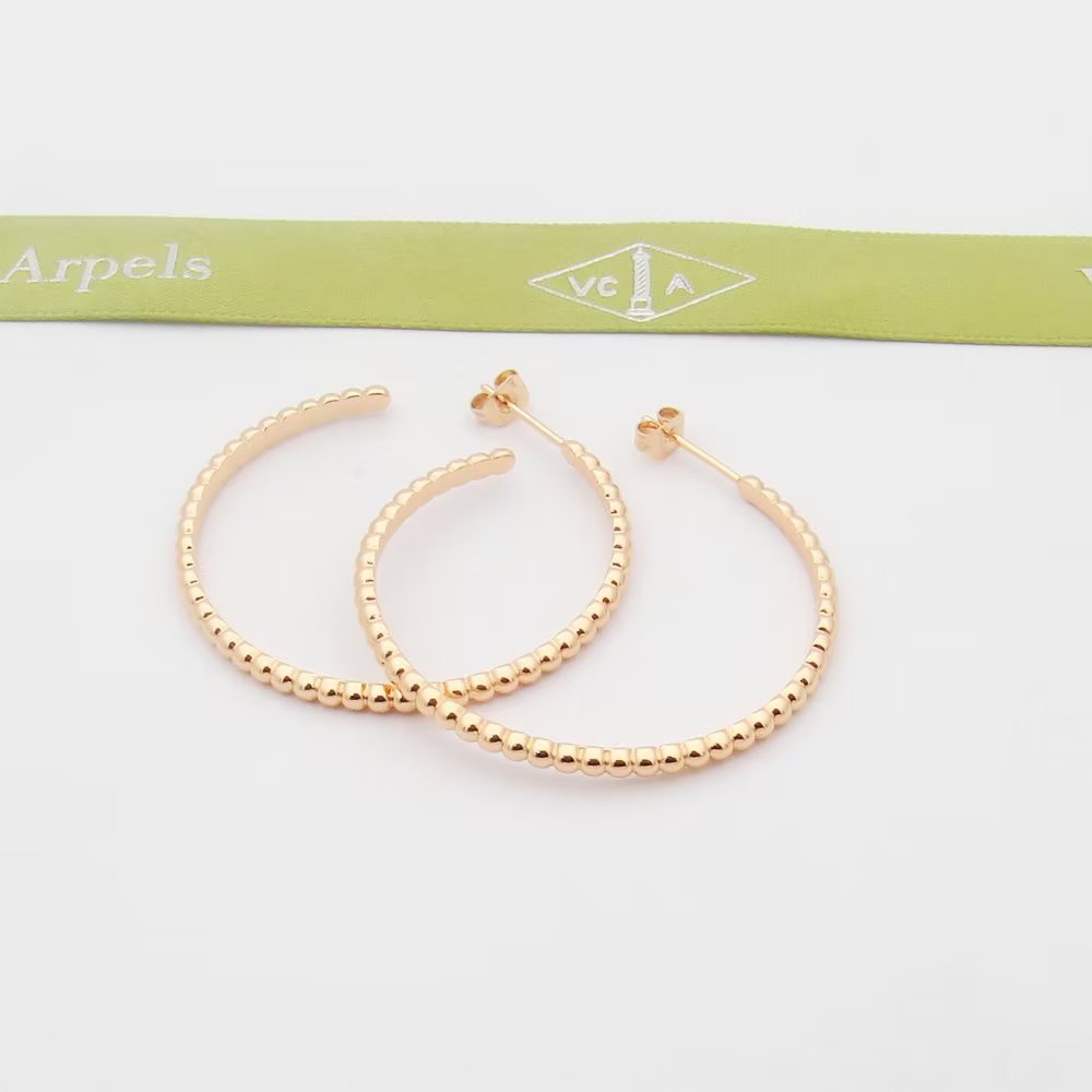 Van Cleef & Arpels Perlée Pearls Of Gold Hoop Earrings, Large Model - FashionPlug