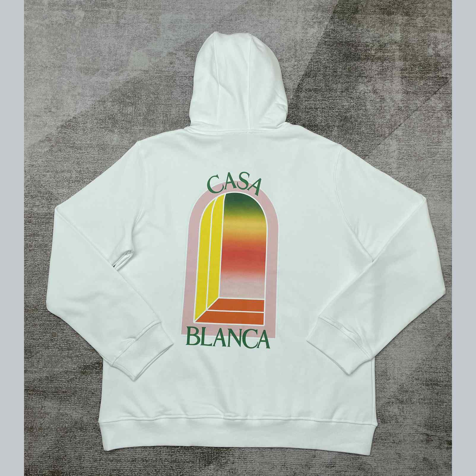 Casablanca White Gradient Arch Organic Cotton Hoodie    c806 - FashionPlug