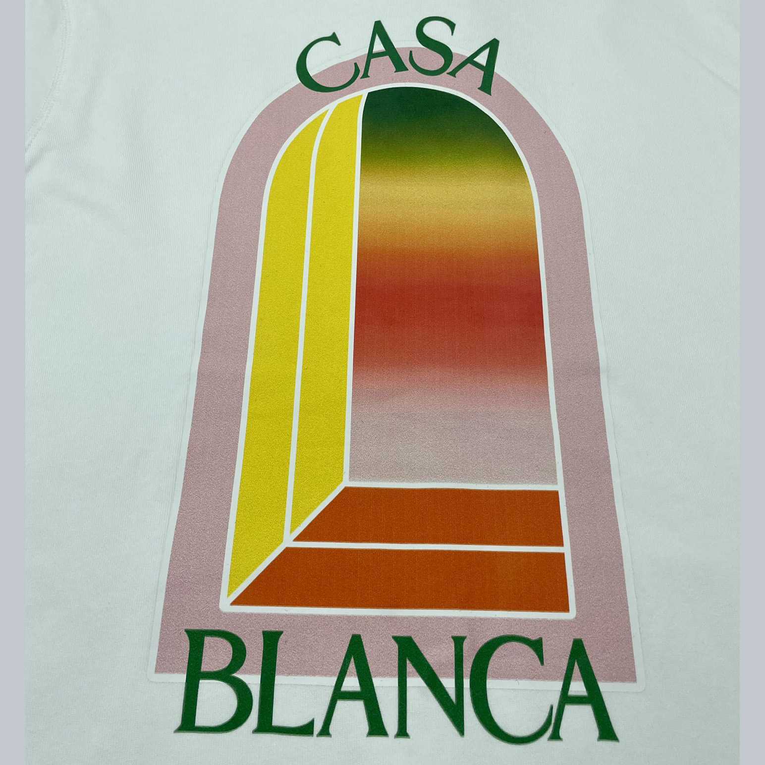 Casablanca White Gradient Arch Organic Cotton Hoodie    c806 - FashionPlug