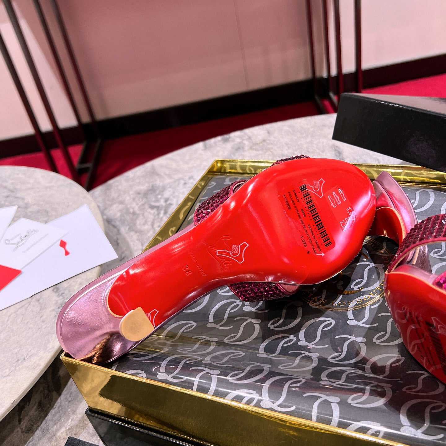 Christian Louboutin Mariza Is Back Strass 85mm Mules Sandals - FashionPlug