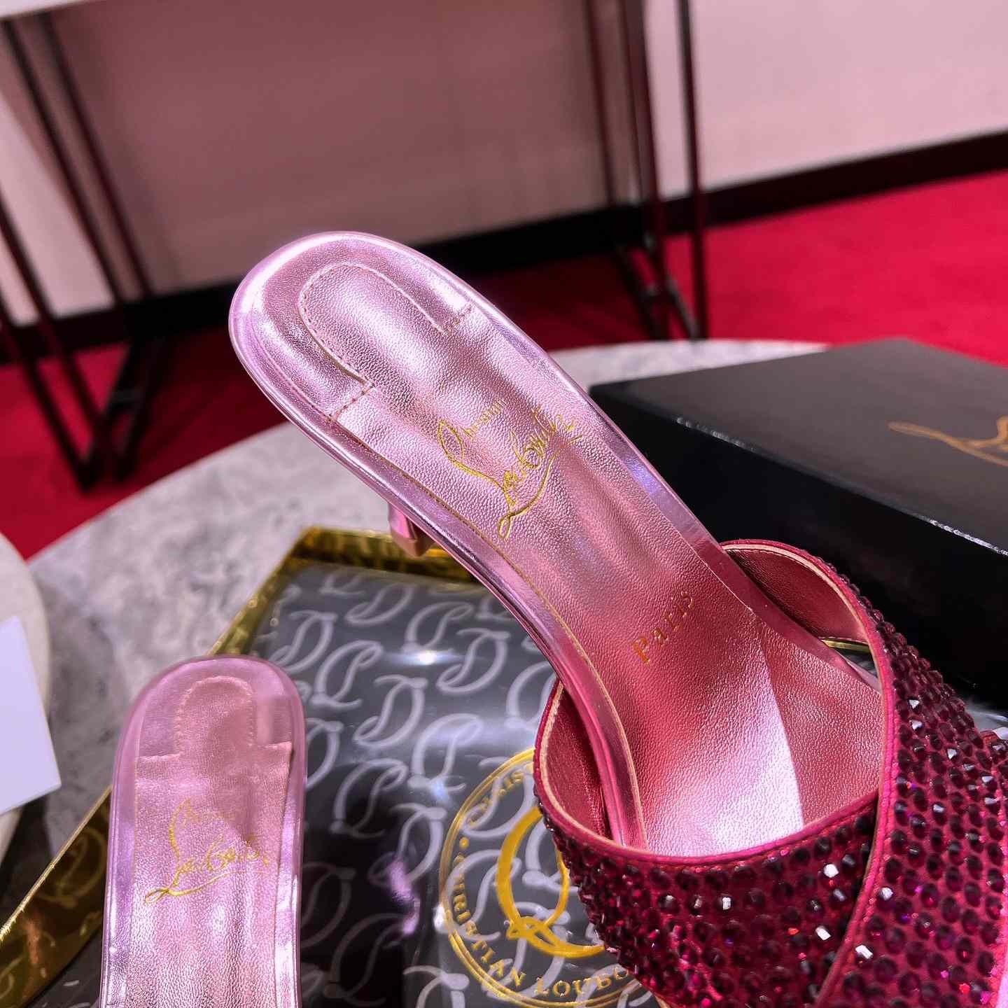 Christian Louboutin Mariza Is Back Strass 85mm Mules Sandals - FashionPlug