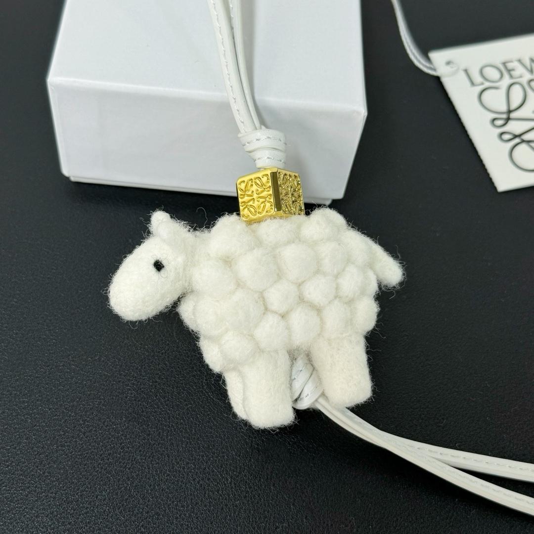 Loewe Sheep charm In Felt And Calfskin - FashionPlug