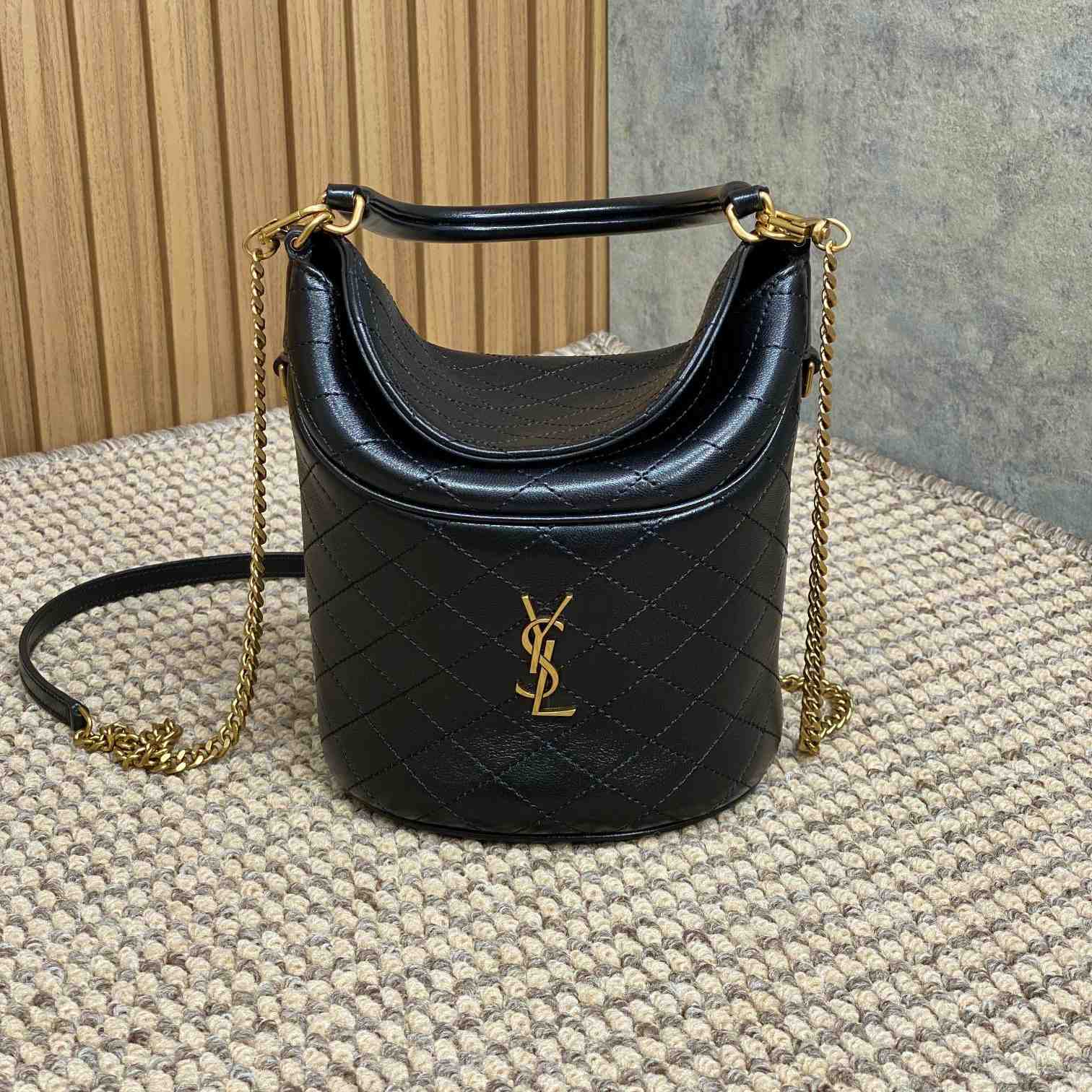 Saint Laurent Gaby Bucket Bag In Lambskin  - FashionPlug