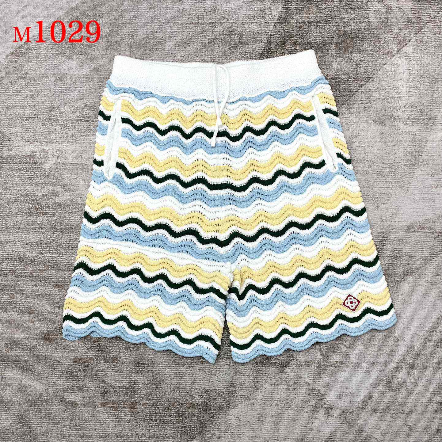 Casablanca Wavy Knit Cotton Shorts   m1029 - FashionPlug