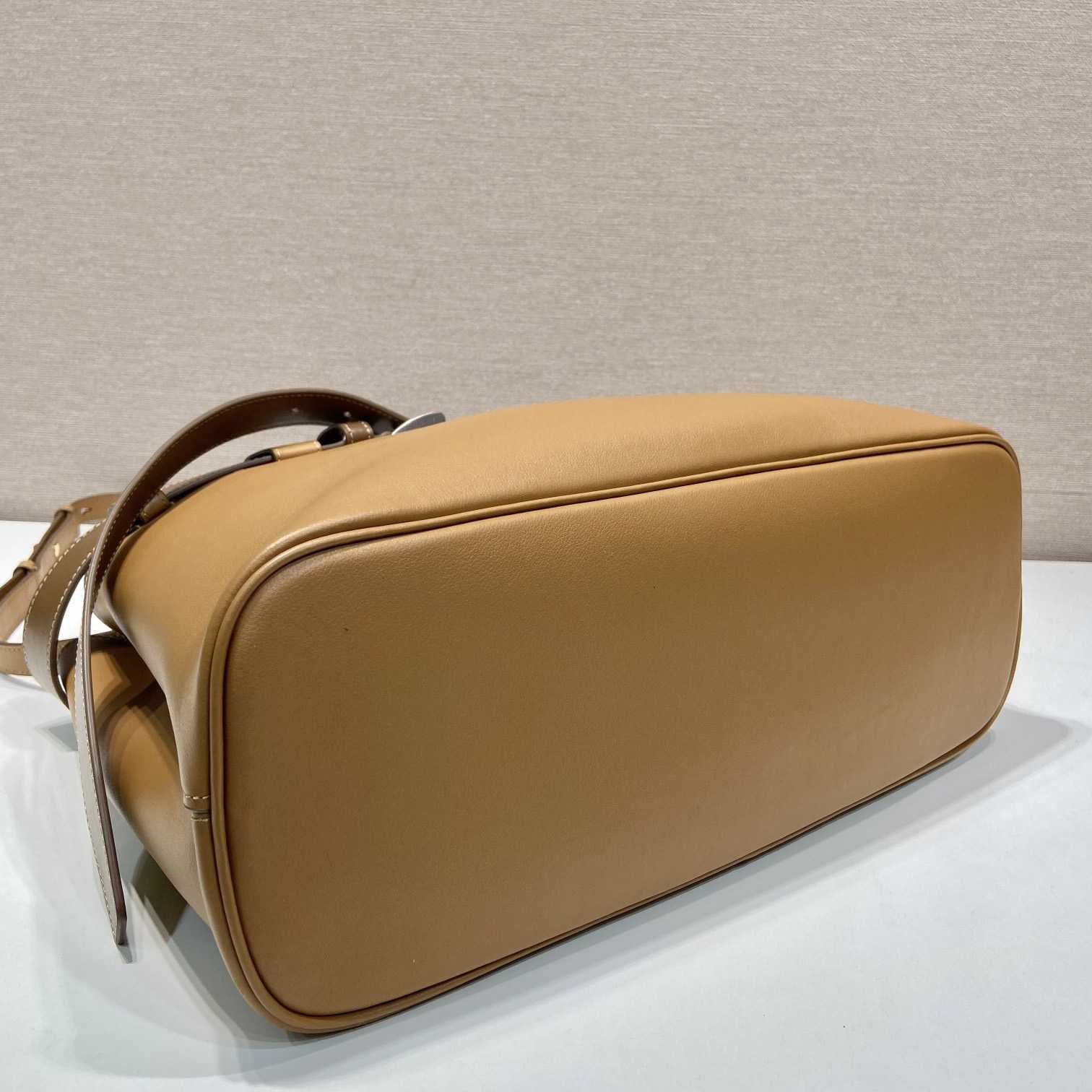 Prada Buckle Large Leather Handbag With Belt - FashionPlug