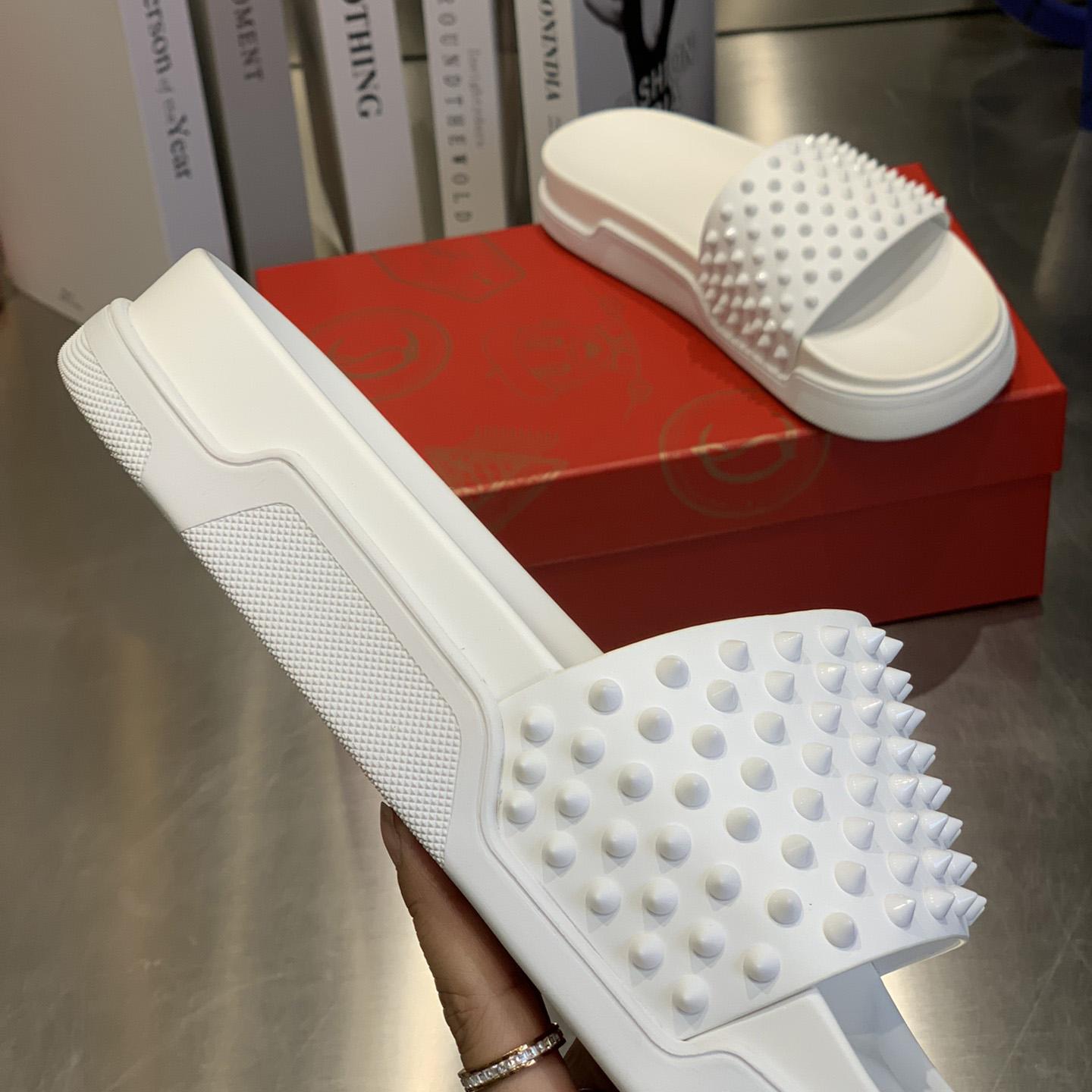 Christian Louboutin Pool Fun Spiked Slides - FashionPlug