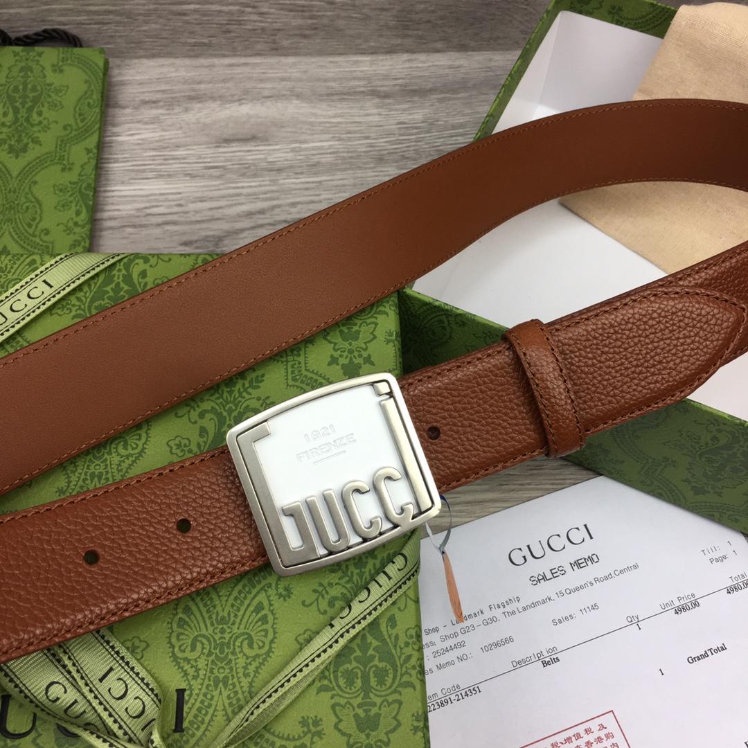 Gucci Leather Belt  35mm - FashionPlug