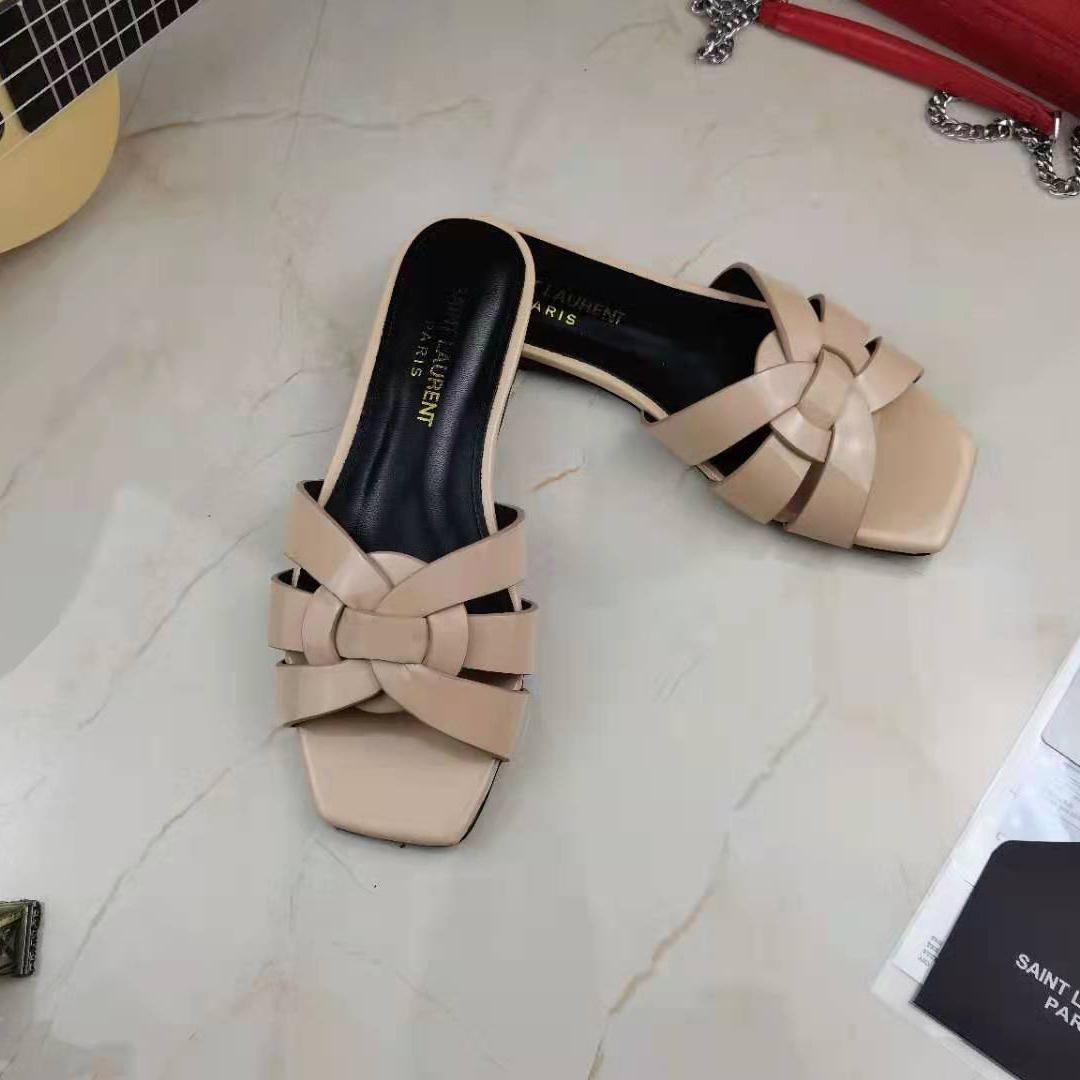 Saint Laurent Tribute Mules In Metallic Leather - FashionPlug