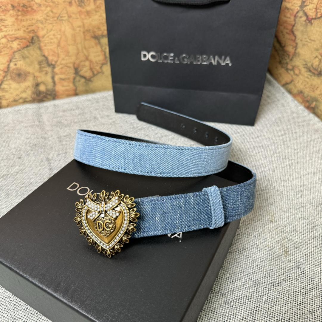 Dolce & Gabbana Devotion Denim Belt - FashionPlug