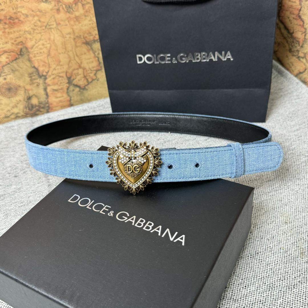 Dolce & Gabbana Devotion Denim Belt - FashionPlug