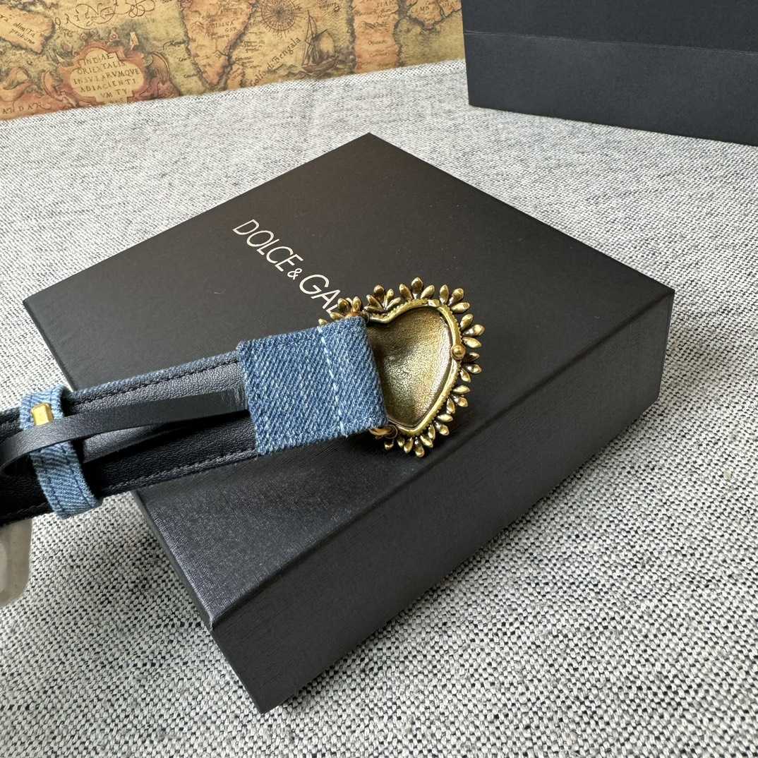 Dolce & Gabbana Devotion Denim Belt - FashionPlug