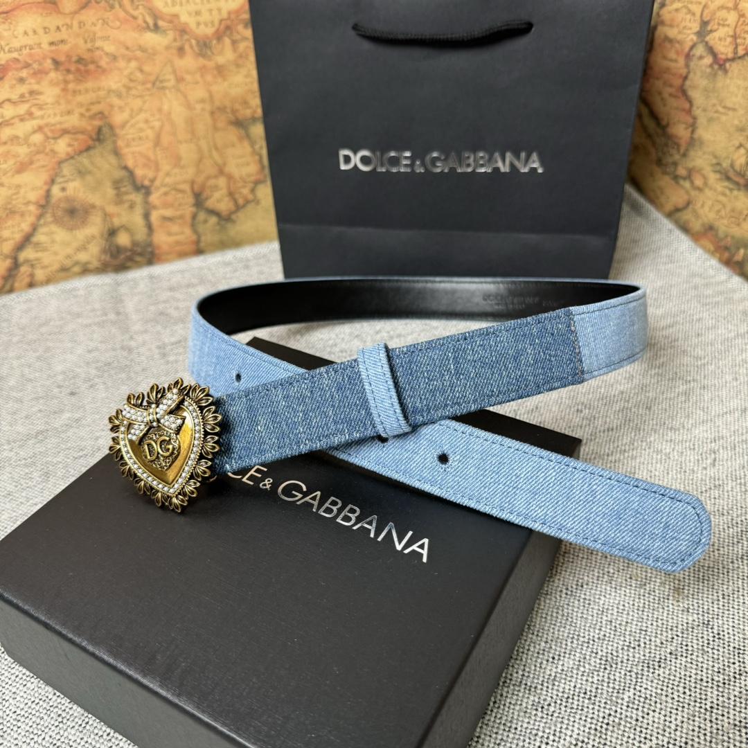 Dolce & Gabbana Devotion Denim Belt - FashionPlug