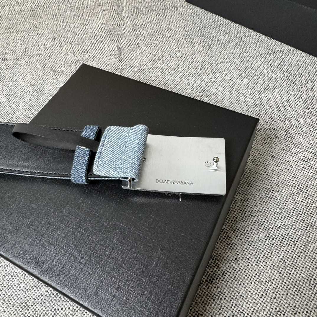 Dolce & Gabbana Denim Belt With Branded Tag - FashionPlug