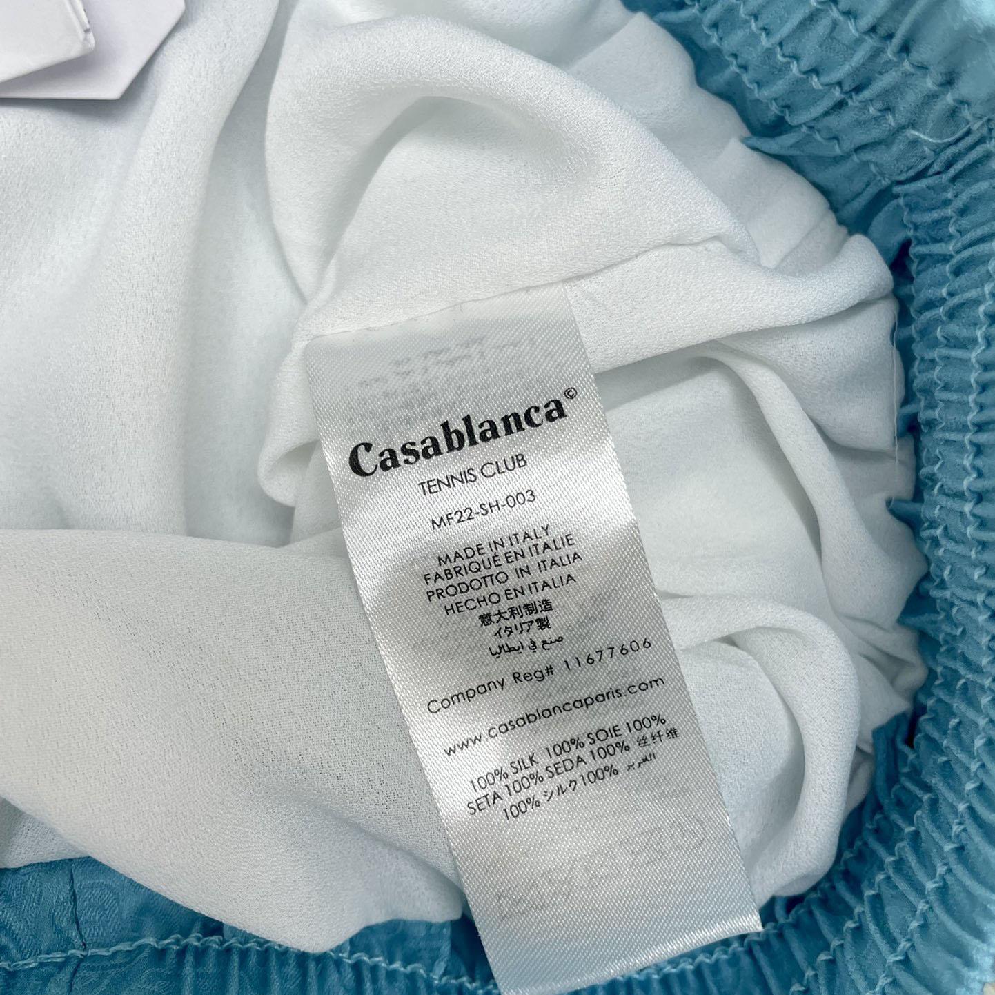 Casablanca Logo Drawstring Silk Shorts    C2003 - FashionPlug