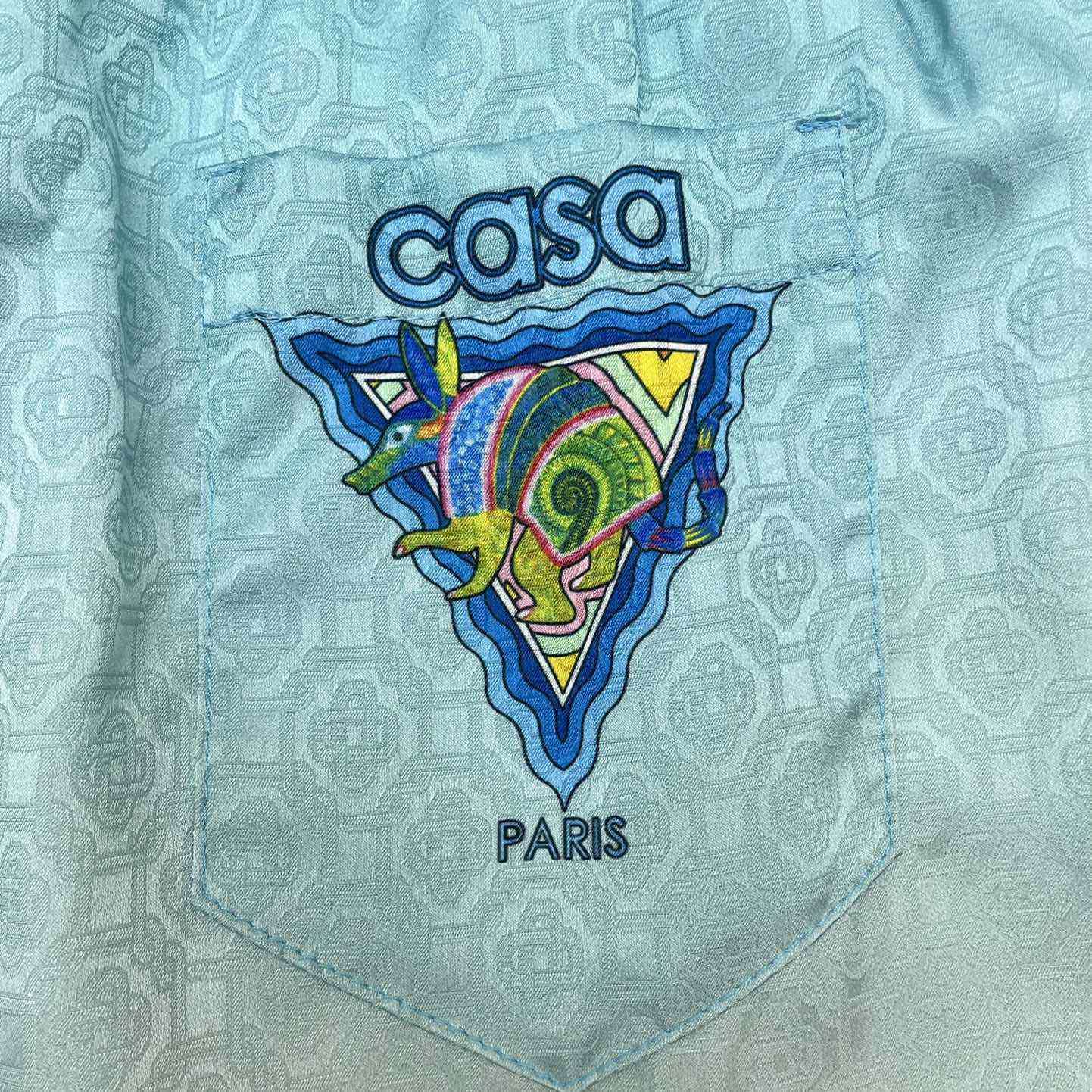 Casablanca Logo Drawstring Silk Shorts    C2003 - FashionPlug